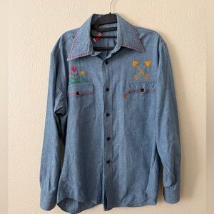 Levi’s Orange Tab Hand Embroidered Button Up